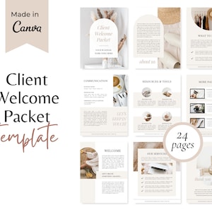 Client Welcome Packet Template |New Client Service Guide | Virtual Assistant Welcome Packet | Coaching Onboarding Template | Canva Template