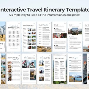 Editable Travel Itinerary Template | Trip Itinerary | Printable Travel Guide | Travel Agent Planner | Holiday Honeymoon Vacation Planner image 2