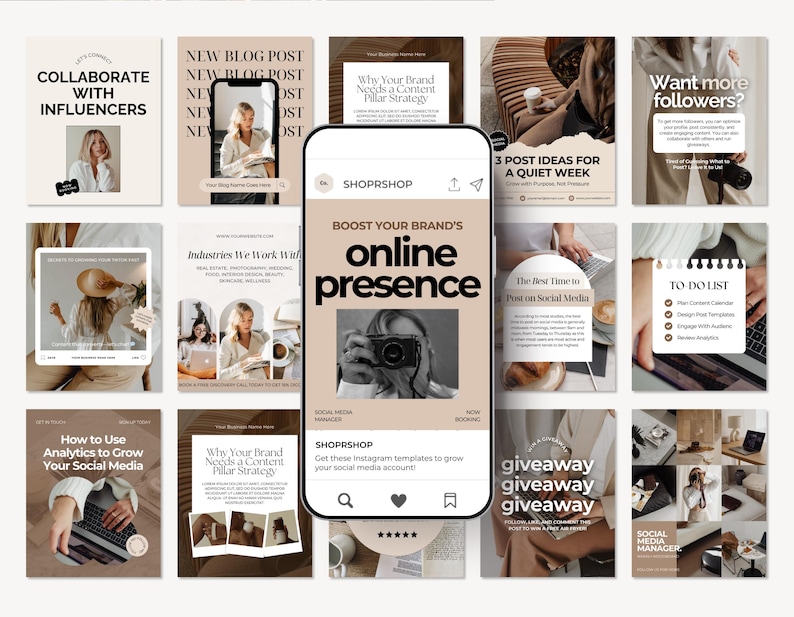 Instagram Post Templates | Social Media Manager Templates | Instagram Engagement | Digital Marketing Posts | Branding Kit image 6
