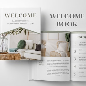 Airbnb Welcome Book Template | House Host Manual Guidebook Template | Real Estate Canva Template | Vacation Rental Template