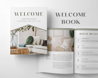Airbnb Welcome Book Template | House Host Manual Guidebook Template | Real Estate Canva Template | Vacation Rental Template