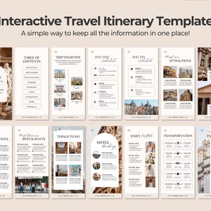 Editable Travel Itinerary Template | Trip Itinerary | Printable Travel Guide | Travel Agent Planner | Holiday Honeymoon Vacation Planner image 2