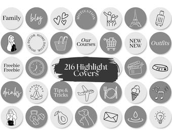 Gray Instagram Highlight Covers| Minimal Instagram Story Highlight Icons| Instagram Boho Highlight Covers| Aesthetic IG Highlights