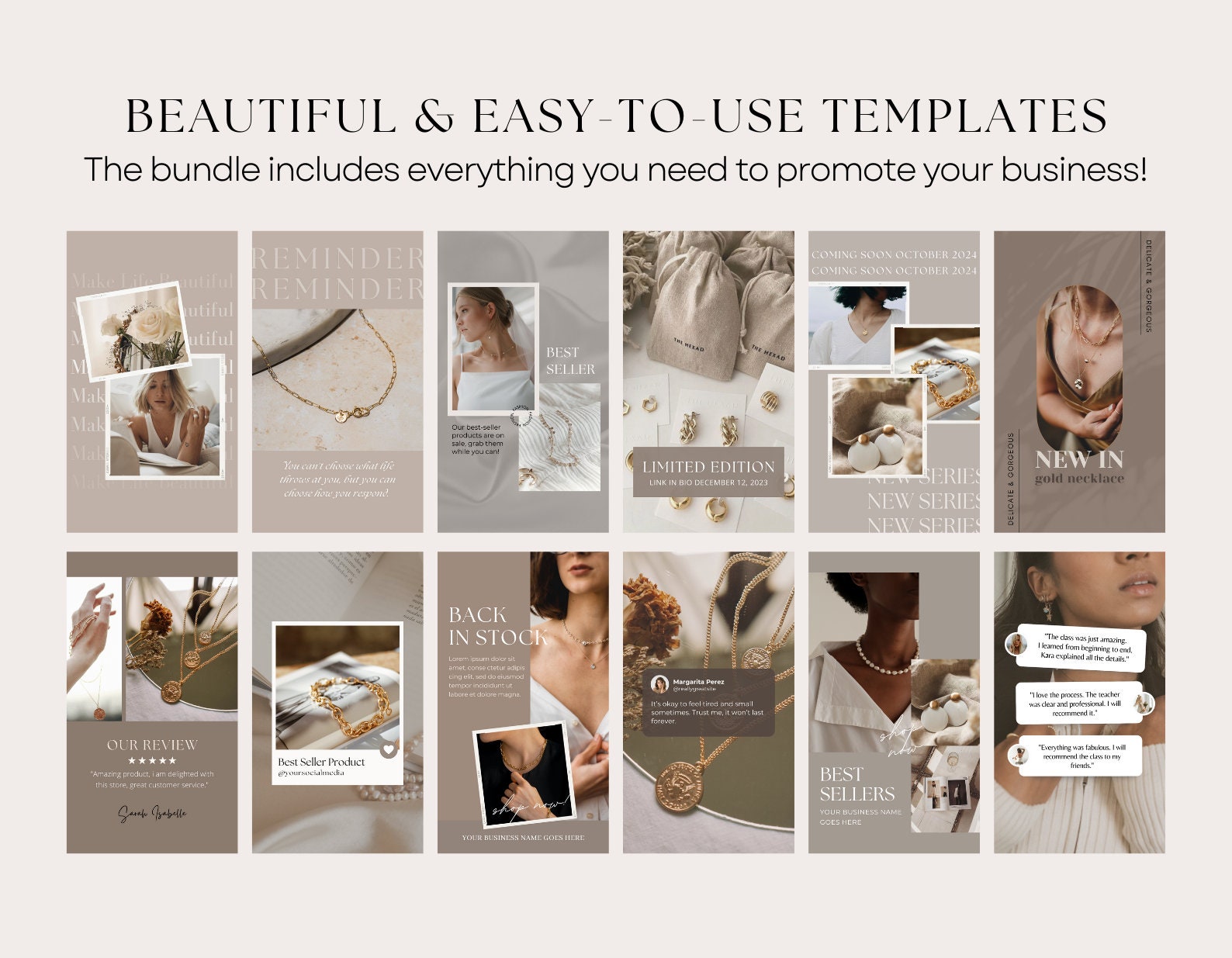 Jewelry Instagram Story Templates | Jewelry Social Media Branding ...