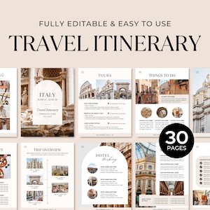 Bearbeitbare Reiseplanvorlage | Reiseverlauf | Printable Travel Guide | Reiseagent Planer | Urlaub Hochzeitsreise Urlaubsplaner