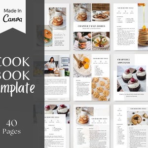 Cookbook Template | Recipe Book Template | Cook Book Template | Recipe Template | Canva Templates