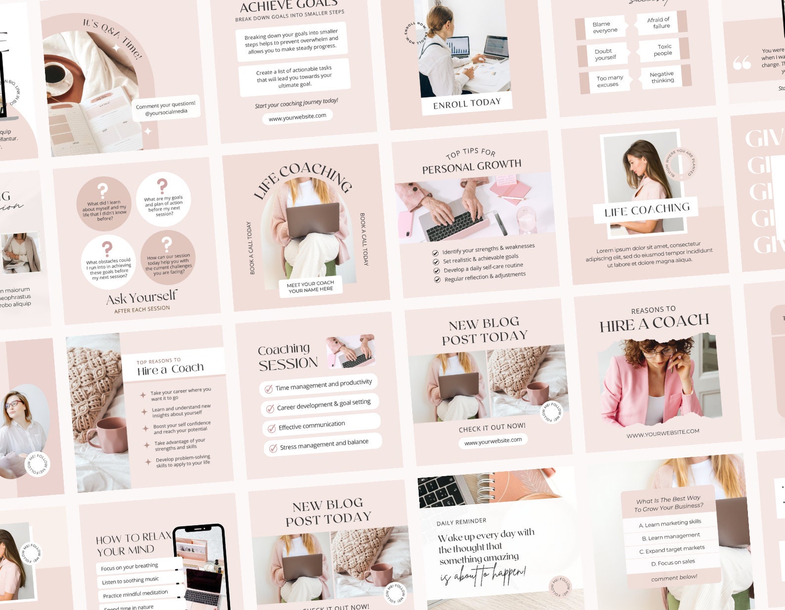 Coaching Instagram Post Template | Pink Coach Social Media |life Coach ...