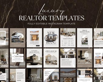 Real Estate Instagram Post Templates | Realtor Social Media Marketing (Canva Templates)