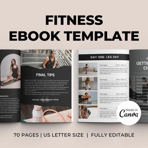 Fitness Ebook Template | Fitness Program Planner | Fitness Yoga Coach Template | Nutrition Coach | Workout Personal Training | Gym Packet