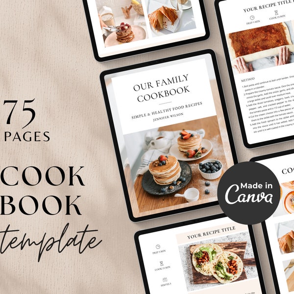 Cookbook Template | Recipe Book Template | Cook Book Template | Recipe Template | Canva Templates