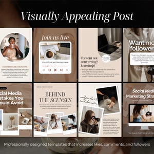 Instagram Post Templates | Social Media Manager Templates | Instagram Engagement | Digital Marketing Posts | Branding Kit image 3