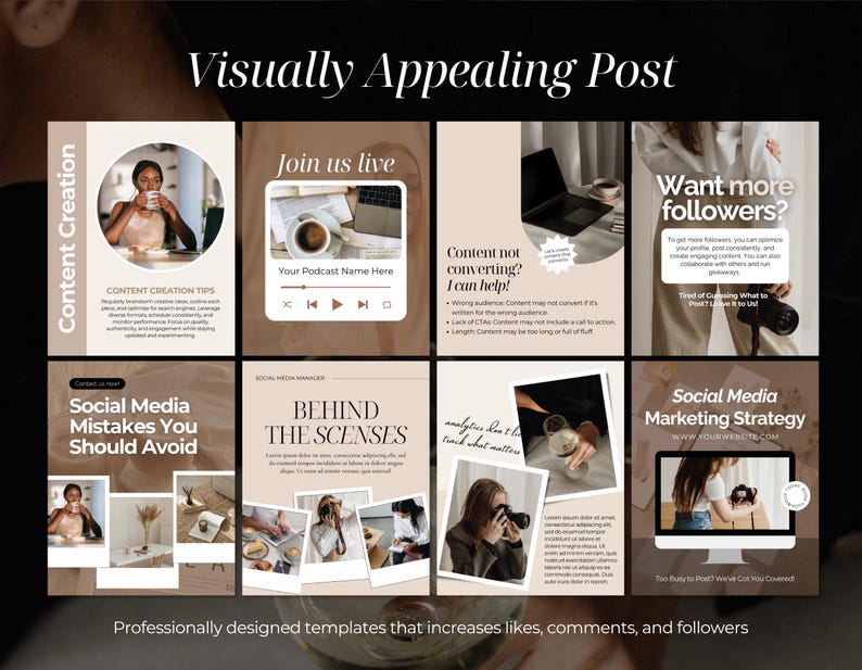 Instagram Post Templates | Social Media Manager Templates | Instagram Engagement | Digital Marketing Posts | Branding Kit image 3