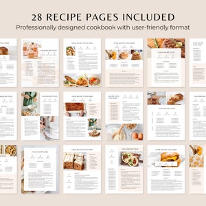 Recipe Book Template| Digital Cookbook Template | Printable Recipe Card ...