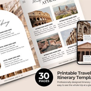 Editable Travel Itinerary Template | Trip Itinerary | Printable Travel Guide | Travel Agent Planner | Holiday Honeymoon Vacation Planner image 6