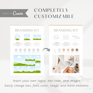 Brand Kit Template | Mini Brand Board Template | Premade Neutral Branding Kit | Mood Board Color Palette | Canva Template image 3