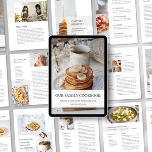 Recipe Book Template | Canva Cookbook Template | Recipe Ebook Template | Meal Planner