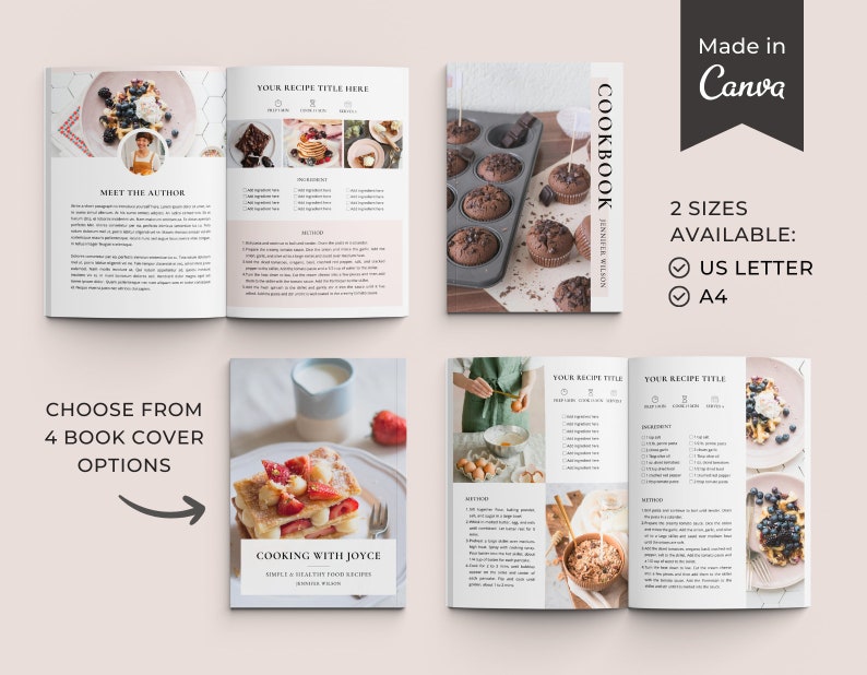 Cookbook Template | Editable Recipe Book Template | Printable Family ...