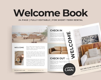 Airbnb Welcome Book Template | Welcome Book for Vacation Rental | Holiday Home Welcome Pack | Welcome Guidebook Template