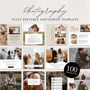 Photographer Instagram Post Template | Wedding Photography Instagram Posts | Photography Pricing List | Social Media Canva Template