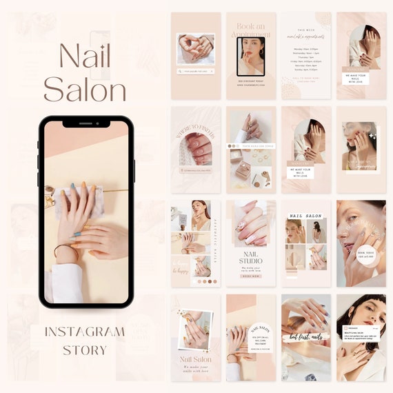 Nail Instagram Template | Nail Tech Instagram Story | Nail Salon Social Media | Aesthetic Minimalist Template | Pedicure Manicure Beauty