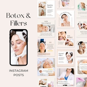 Botox and Lip Filler Instagram Post Templates | Nurse Injector Instagram Templates | Aesthetics Beauty Skincare |  Medspa branding kit