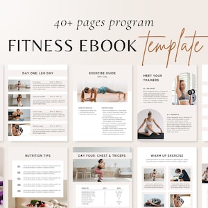 Fitness Ebook Template | Fitness Program Planner | Fitness Yoga Coach Template | Nutrition Coach | Workout Personal Training | Gym Packet