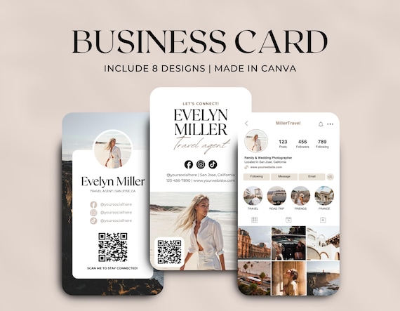 Instagram Business Card | IG Business Card | QR code Business Card | Travel Agent Card | Photographer Business Card