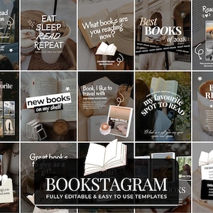 Bookstagram Post Templates | Aesthetic Instagram Canva Template
