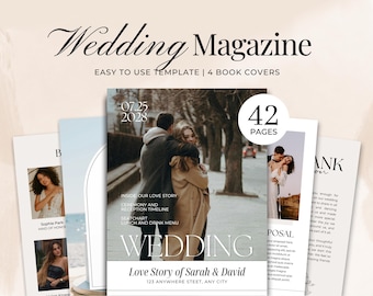 Wedding Program Magazine Template | Editable Timeline, Seating Chart