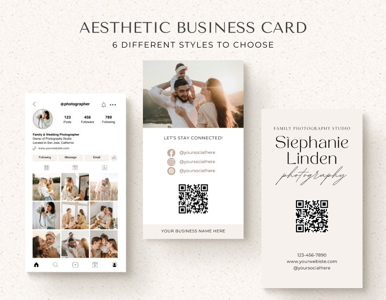 Instagram Business Card | IG Business Card | QR code Business Card | Photography Template | Photographer Business Card image 3