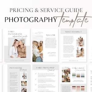 Photography Welcome Guide | Family Photography Style Guide | Photographer Pricing Template | Client guide for photographers | Family Session