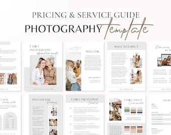 Photography Welcome Guide | Family Photography Style Guide | Photographer Pricing Template | Client guide for photographers | Family Session