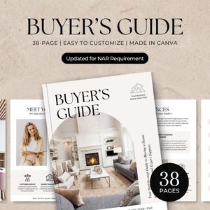 Real Estate Home Buyer Guide | Real Estate Marketing Template | Home Buying Process | Buyer Roadmap | Canva Template