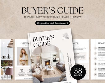 Real Estate Home Buyer Guide | Real Estate Marketing Template | Home Buying Process | Buyer Roadmap | Canva Template