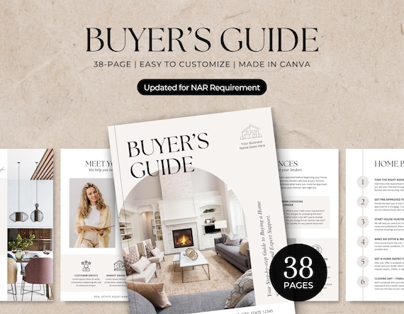 Real Estate Home Buyer Guide | Real Estate Marketing Template | Home Buying Process | Buyer Roadmap | Canva Template