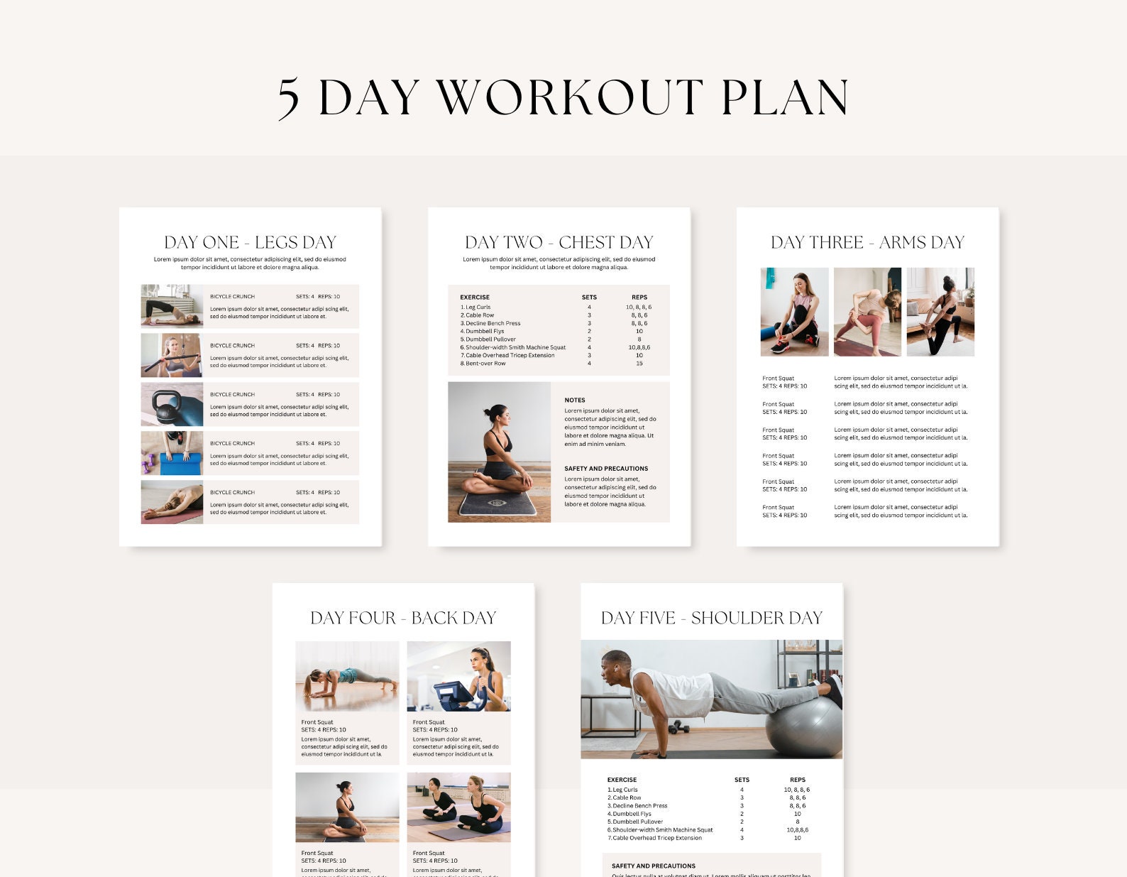 Fitness Ebook Template | Fitness Program Planner | Fitness Yoga Coach ...