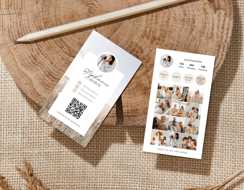 Instagram Business Card | IG Business Card | QR code Business Card | Photography Template | Photographer Business Card image 8