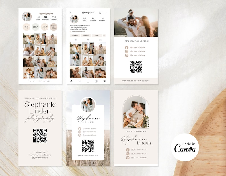 Instagram Business Card | IG Business Card | QR code Business Card | Photography Template | Photographer Business Card image 4