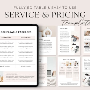 Services and Pricing Guide Template| Price List, Linesheet Template| Client Onboarding Template |Coaches, Virtual Assistant, Interior Design