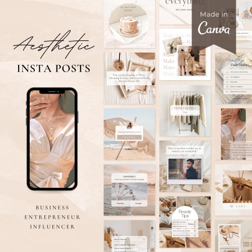 100 Instagram Templates | Minimalist Instagram Post Template | Instagram Influencer Templates | Canva Instagram Templates | Aesthetic Feed