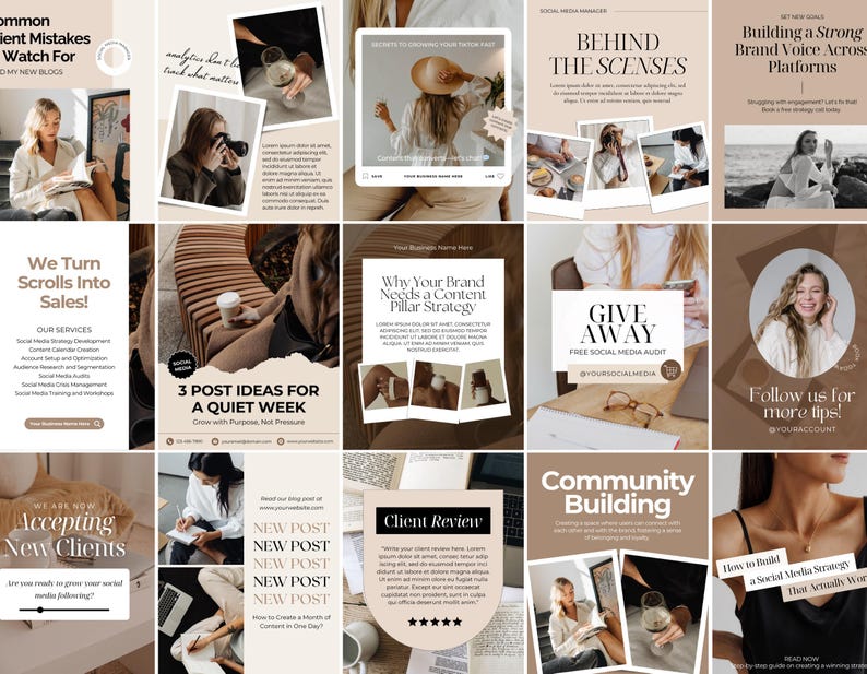 Instagram Post Templates | Social Media Manager Templates | Instagram Engagement | Digital Marketing Posts | Branding Kit image 10