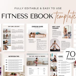 Ebook de remise en forme | Planificateur de programme de conditionnement physique | de Coach fitness yoga | Coach en nutrition | Entraînement personnel | Pack salle de sport
