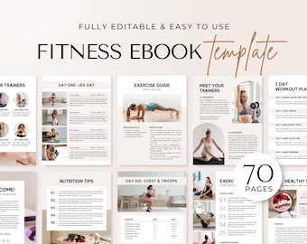 Fitness Ebook Template | Fitness Program Planner | Fitness Yoga Coach Template | Nutrition Coach | Workout Personal Training | Gym Packet