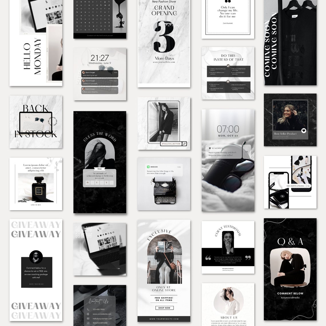 Black White Instagram Post Templatesesthetician Instagram Etsy