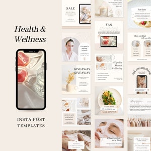 Health and Wellness Instagram Post Template | Healthy lifestyle Template | Health Wellness Social Media Template | Coach Canva Template