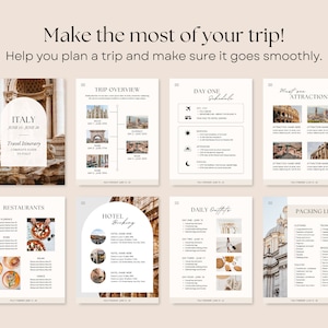 Travel Itinerary Template | Printable Travel Guide | Travel Agent ...