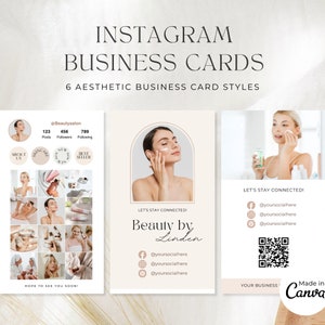 Instagram-visitekaartje | IG-visitekaartje | Visitekaartje met QR-code | Bewerkbare schoonheidssalonsjabloon | Visitekaartje huidverzorging