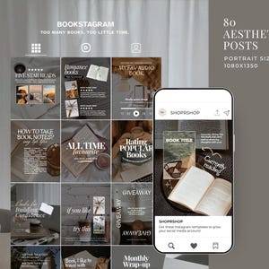 Bookstagram-mall | 80 estetiska Instagram-inlägg för Canva bild 6