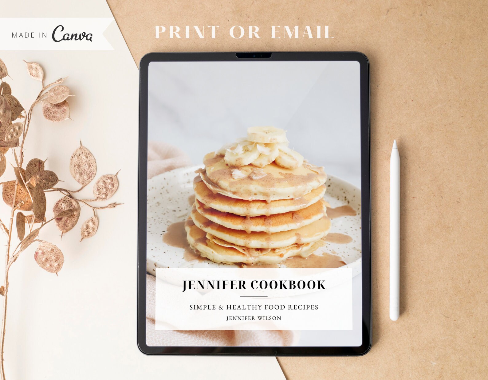 Cookbook Template Recipe Book Template Editable Canva - Etsy