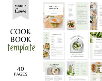 Rezeptbuch Vorlage | Canva Kochbuch Vorlage | Rezept Ebook Template | Mahlzeitenplaner